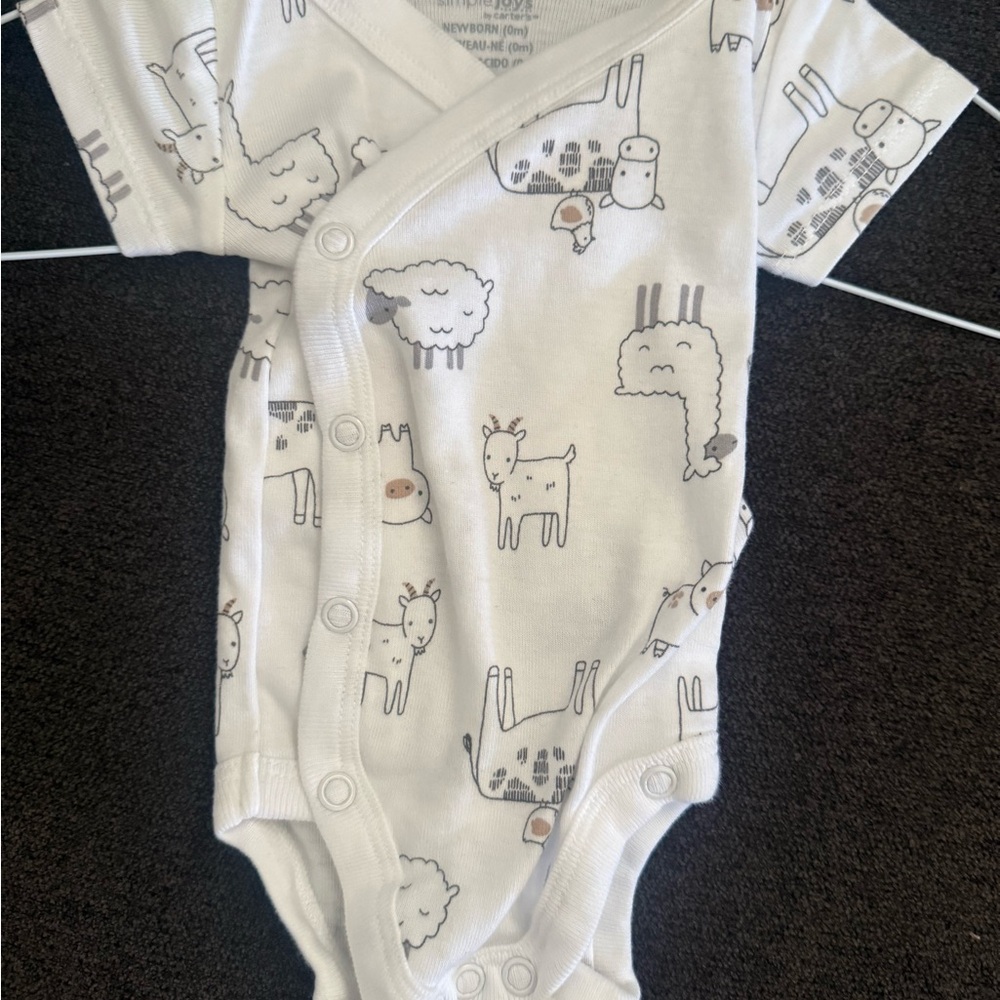Simple Joys by Carter’s Newborn Farm Animal Bodysuit Wrap Snap